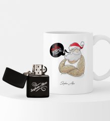 Kişiye Özel Yılbaşı Noel Baba Temalı Çakmak ve Kupa Seti - 4