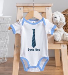 BK Kids Kişiye Özel Mavi Bebek Body Zıbın - Model 175