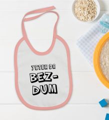 BK Kids Bezdum Tasarımlı Pembe Bebek Mama Önlüğü-3