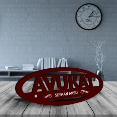Kişiye Özel Mesleki Avukat Ahşap Masa İsimliği (Model E15)