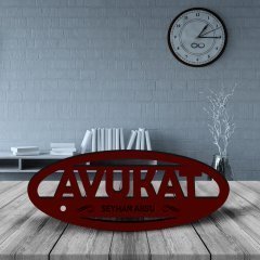 Kişiye Özel Mesleki Avukat Ahşap Masa İsimliği (Model E15)