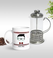 Kişiye Özel Yakışıklı Babam Tasarımlı Kupa & French Press Seti-4
