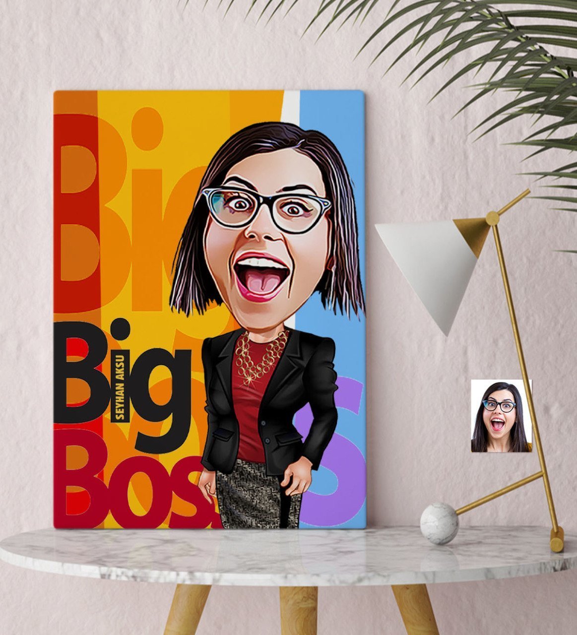 Kişiye Özel Bayan Big Boss Karikatür Kanvas Tablo (30 x 50 cm.) - 2