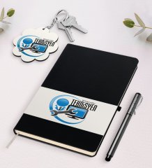 Kişiye Özel Teknisyen Siyah Defter Kalem Ve Anahtarlık Hediye Seti