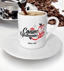 Kişiye Özel Canım Öğretmenim Türk Kahvesi Fincanı - 1