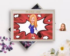 Kişiye Özel Hostes Karikatürlü 1000 Parça Profesyonel Puzzle-2