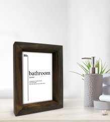 BK Gift Banyo Dekoratif Doğal Masif Ahşap Çerçeve 15x20cm-24