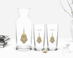 Kişiye Özel Renkli Baskılı İsimli İkili Rakı Bardağı ve Karaf Hediye Seti-106