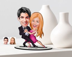 Kişiye Özel Sevgili Karikatürlü Ahşap Biblo Model-11