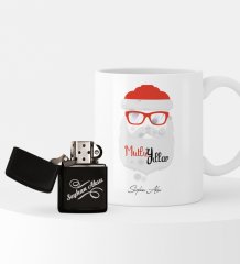 Kişiye Özel Yılbaşı Noel Baba Temalı Çakmak ve Kupa Seti - 2