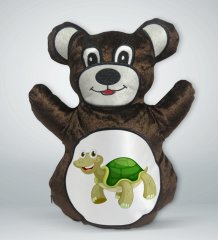 BK Gift Sevimli Kaplumbağa Tasarımlı Kahverengi Ayıcık Yastık-3