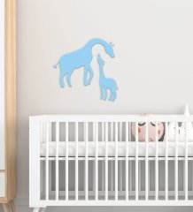 BK Gift Zürafalar Tasarımlı Çocuk Odası Ahşap Duvar Süsü-1