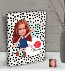 Kişiye Özel Kız Çocuk Yaş Karikatürlü Dekoratif Mini Kanvas Tablo 15x20cm-4
