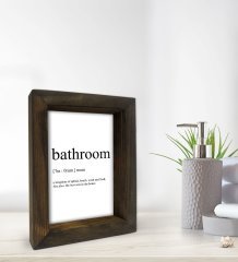 BK Gift Banyo Dekoratif Doğal Masif Ahşap Çerçeve 15x20cm-23