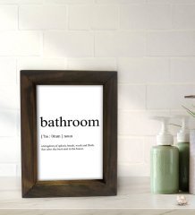 BK Gift Banyo Dekoratif Doğal Masif Ahşap Çerçeve 15x20cm-23