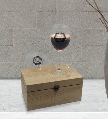 Kişiye Özel Ahşap Kutuda İkili Şarap Kadehi Hediye Seti Model 1