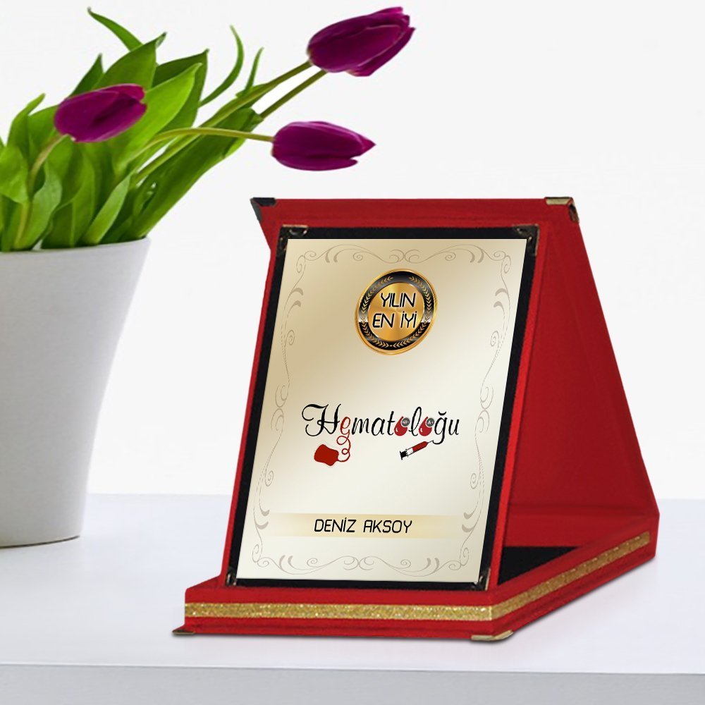 Kişiye Özel Yılın En İyi Hematoloğu Kırmızı Plaket Ödülü