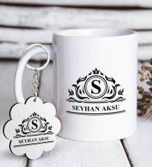 Kişiye Özel İsimli Beyaz Kupa ve Anahtarlık Hediye Seti-12