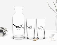 Kişiye Özel Renkli Baskılı İsimli Silüet Tasarımlı İkili Rakı Bardağı ve Karaf Hediye Seti-1