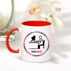Kişiye Özel Mesleki Sistem Mühendisi Kırmızı Kupa Bardak - 001