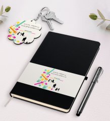 Kişiye Özel Sosyal Yardım Ve İnceleme Görevlisi Siyah Defter Kalem Ve Anahtarlık Hediye Seti