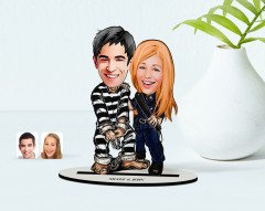 Kişiye Özel Sevgili Karikatürlü Ahşap Biblo Model-7