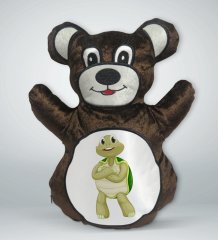 BK Gift Sevimli Kaplumbağa Tasarımlı Kahverengi Ayıcık Yastık-2