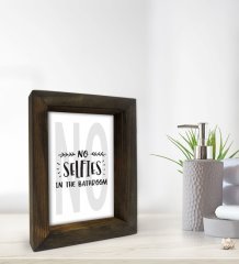 BK Gift Banyo Dekoratif Doğal Masif Ahşap Çerçeve 15x20cm-22