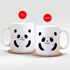 Kişiye Özel Sevimli Panda Beyaz Kupa Bardak
