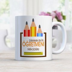 Kişiye Özel Beyaz Kupa Bardak (Öğretmenler Günü Temalı-16)