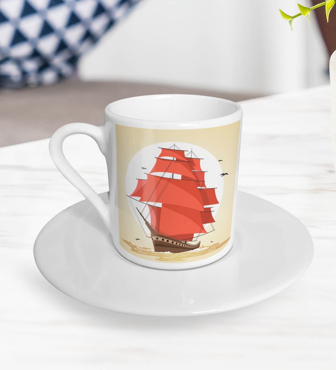 BK Gift Gemi Tasarımlı Türk Kahvesi Fincanı-1