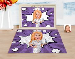 Kişiye Özel Hemşire Karikatürlü 1000 Parça Profesyonel Puzzle-1