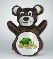 BK Gift Sevimli Kaplumbağa Tasarımlı Kahverengi Ayıcık Yastık-1