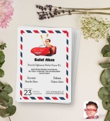 Kişiye Özel Karikatürlü Sünnet Düğün Davetiyesi Model 3 (100 adet)