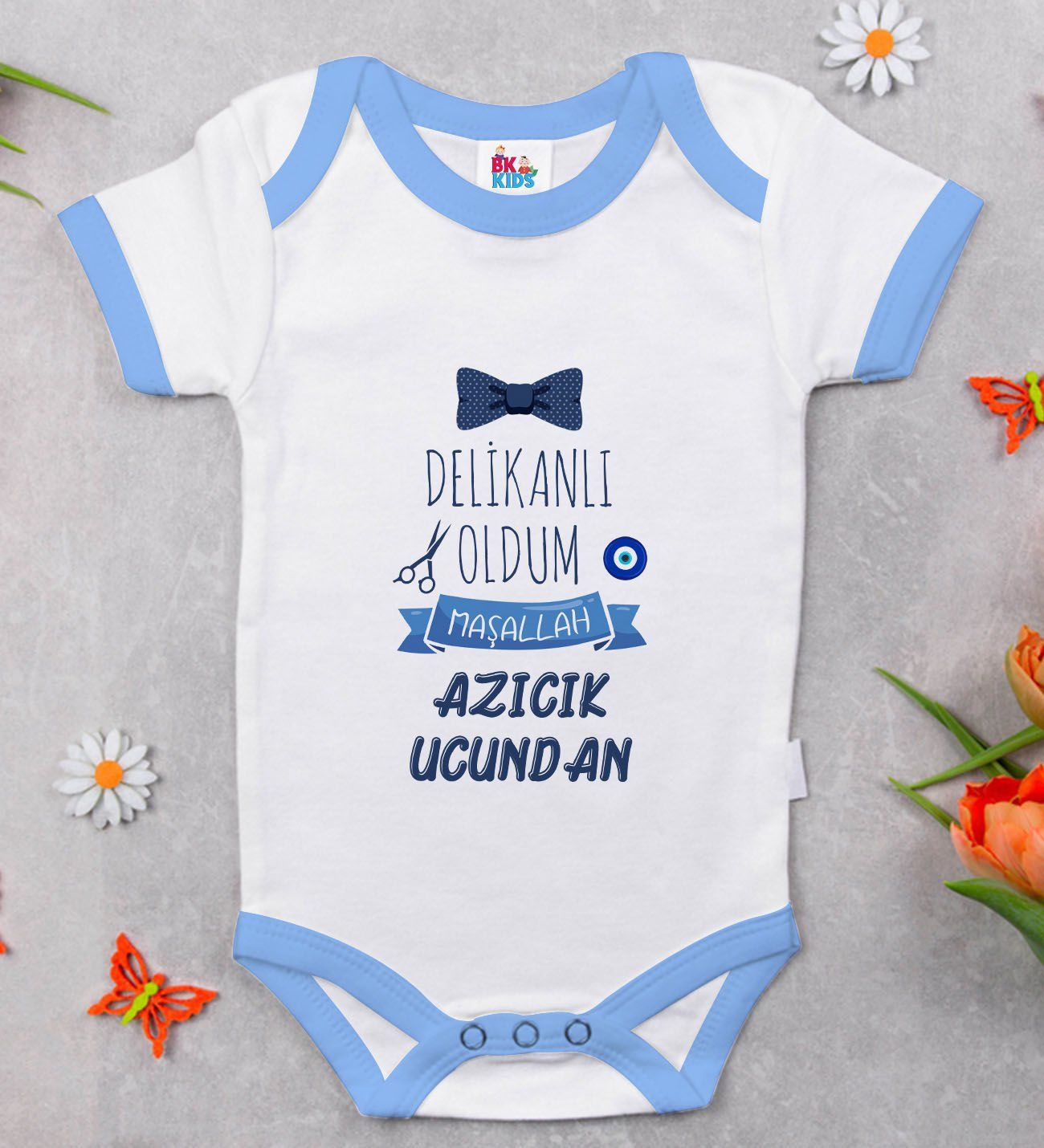 BK Kids Sünnet Tasarımlı Mavi Bebek Body Zıbın-5