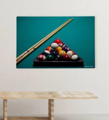 Kişiye Özel Bilardo Tasarımlı Kanvas Tablo (70 x 100 cm.) 2