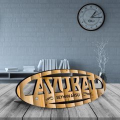 Kişiye Özel Mesleki Avukat Ahşap Masa İsimliği (Model E11)