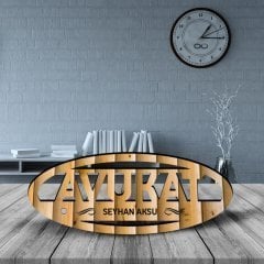 Kişiye Özel Mesleki Avukat Ahşap Masa İsimliği (Model E11)
