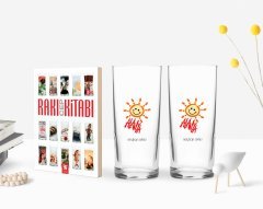 Kişiye Özel Renkli Baskılı Alanya Tasarımlı Turistik İkili Rakı Bardağı ve Rakı Cep Kitabı Hediye Seti-1