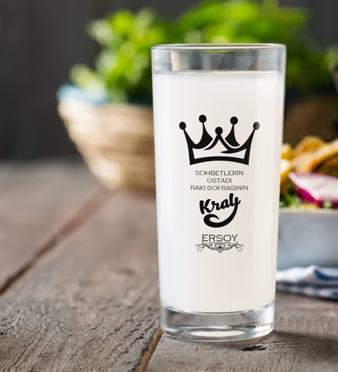 Kişiye Özel Renkli Baskılı Sohbetlerin Üstadı Rakı Bardağı-1