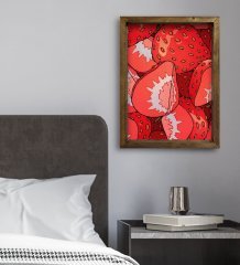 BK Gift Yatak Odası Konseptli Doğal Masif Ahşap Çerçeveli Tablo 45x65cm-94