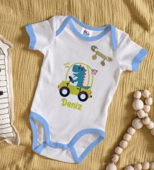 BK Kids Kişiye Özel İsimli Mavi Bebek Body Zıbın ve Erkek Bebek İğnesi Hediye Seti-34