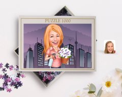 Kişiye Özel Ev Hanımı Karikatürlü 1000 Parça Profesyonel Puzzle-2