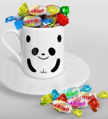 Kişiye Özel Sevgililer Günü Türk Kahvesi Fincanı ve Haribo Şeker Hediye Seti-107