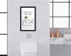 BK Home Banyo Tuvalet Dekoratif Ahşap Siyah Çerçeveli Tablo-16