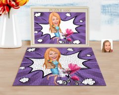 Kişiye Özel Ev Hanımı Karikatürlü 1000 Parça Profesyonel Puzzle-1