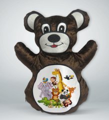 BK Gift Sevimli Hayvanlar Tasarımlı Kahverengi Ayıcık Yastık-1