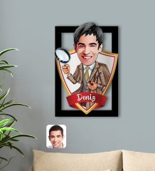 Kişiye Özel İsimli Müfettiş Çocuk Karikatürlü 3D Ahşap Tablo-1