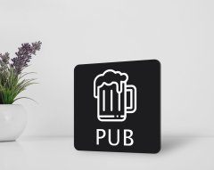 BK Home Pub Kapı Yönlendirme Levhası-2