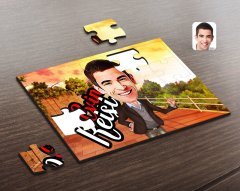 Kişiye Özel Evin Reisi Karikatürlü Ahşap Puzzle-1